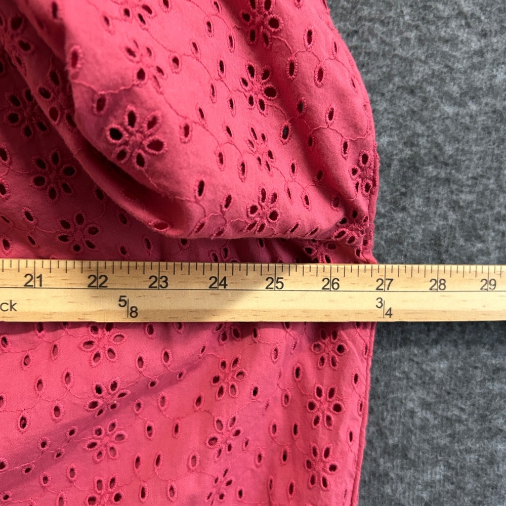 Chaps Tunic Top Women 2X Pink Eyelet Boho Peasant Cottagecore Henley Pullover - Picture 6 of 9